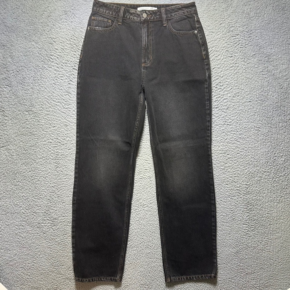 Altar'd State Womens High Waisted Mom Jeans Faded Black Denim Size 26 RN159817